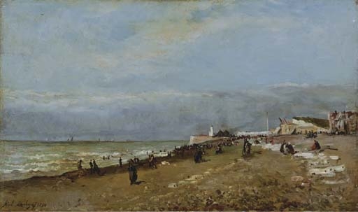 Artwork by Karl Pierre Daubigny, La plage, Made of oil on panel
