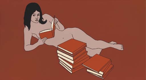Nude with Books by Patrick Caulfield, 1968