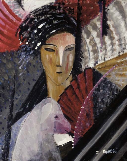 Woman with a Fan by Jean Crotti, 1923