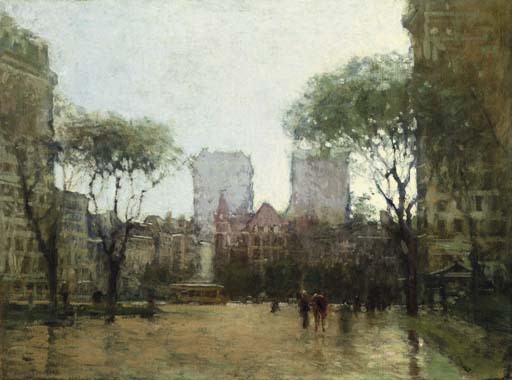 The Plaza at 59th Street by Paul Cornoyer, circa 1910