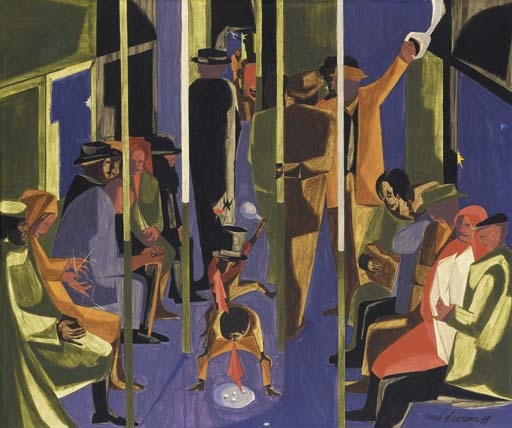 Subway Acrobats by Jacob Lawrence, 1959