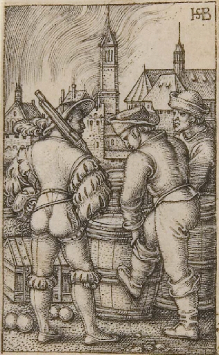 The Guard near the Powder Casks (B. 197; P., Holl. 200) by Hans Sebald Beham, circa 1540