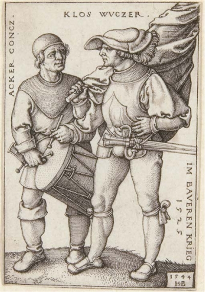Standard-Bearer and Drummer (B. 199; P., Holl. 202)