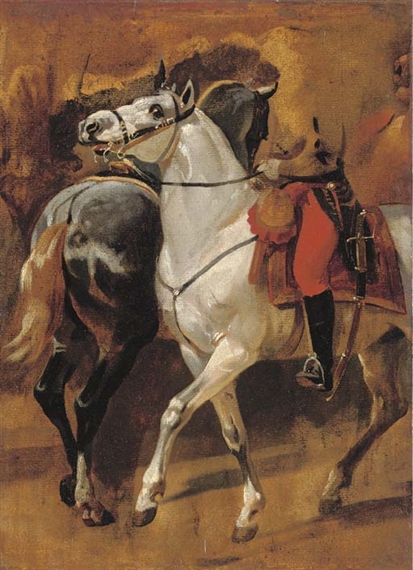 Study for the equestrian portrait of General Dumouriez at the Battle of Jemappes by Horace Vernet, 1821