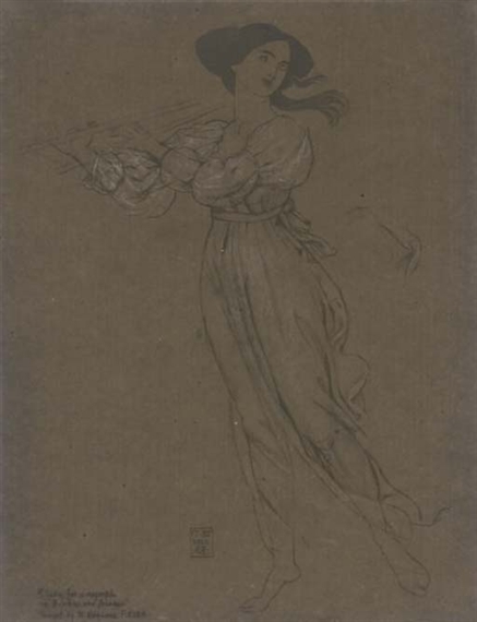 Study for a nymph in 'Bacchus and Ariadne' by Joseph Edward Southall