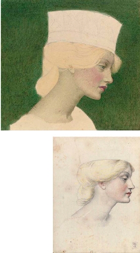 Study for the Princess in 'Changing the Letter' by Joseph Edward Southall, 1907