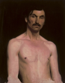 Self-portrait, half-length, nude - John Henry Lorimer