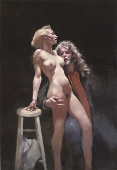 The Painter with Samantha - Robert Lenkiewicz