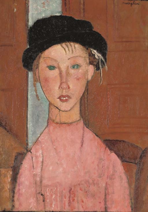 Artwork by Amedeo Modigliani, Jeune fille au béret, Made of oil on canvas