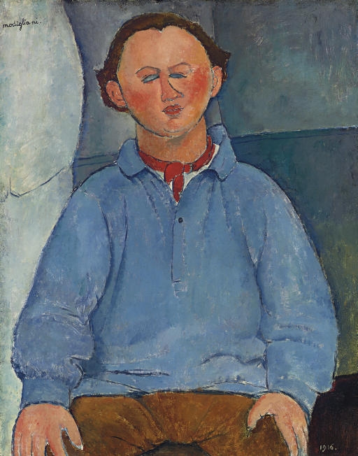 Artwork by Amedeo Modigliani, Portrait du sculpteur Oscar Miestchaninoff, Made of oil on canvas