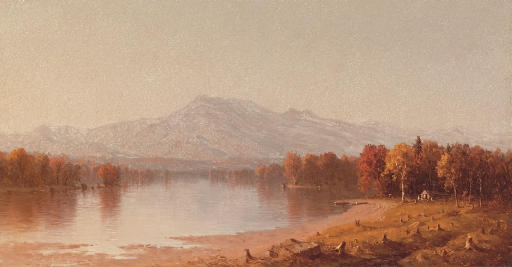 Artwork by Sanford Robinson Gifford, Moat Mountain, New Hampshire, Made of oil on canvas