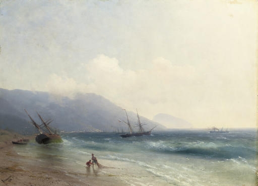 Fishermen on the Crimean coast by Ivan Aivazovsky, 1878