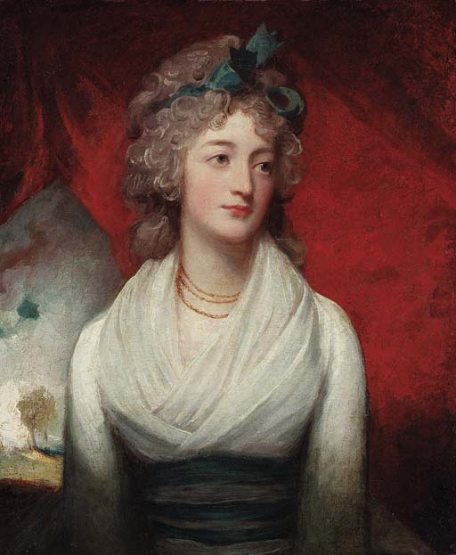 George Romney | Portrait of Miss Jean Drummond, half-length, in a white ...