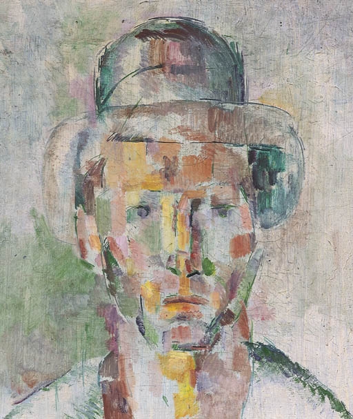 Artwork by John Passmore, Self Portrait wearing a Hat