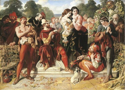 Artwork by Daniel Maclise, The Wrestling Scene in 'As You Like It'