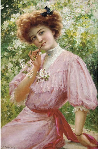 A wistful gaze by Émile Vernon, 1909
