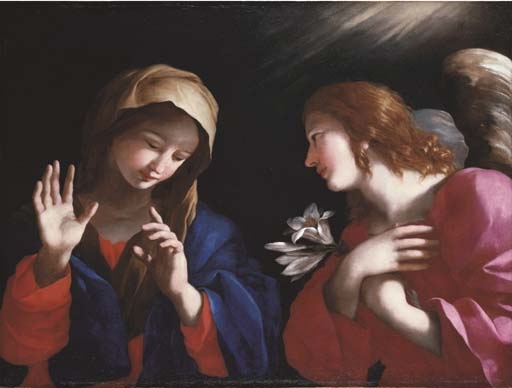 Artwork by Giovanni Francesco Romanelli, The Annunciation, Made of oil on canvas