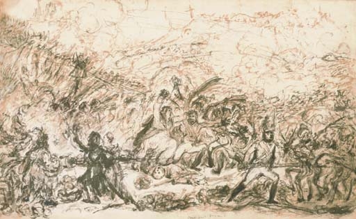 Spanish patriots attacking the French banditti - loyal Britons lending a lift by James Gillray, 1808