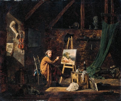 Martin Drolling | Portrait of an artist, seated small full-length ...