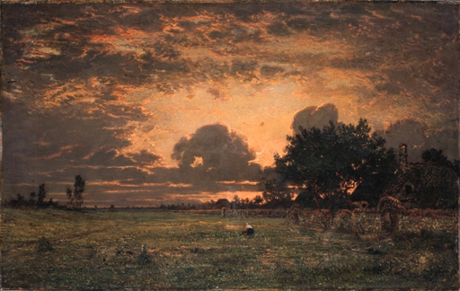 Théodore Rousseau | Sunset over the Plain of Barbizon | MutualArt