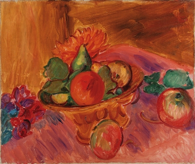 Still life with apples and pears by Matthew Arnold Bracy Smith, circa 1940