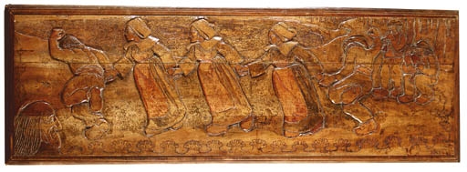 Artwork by Georges Lacombe, La danse bretonne, Made of carved walnut