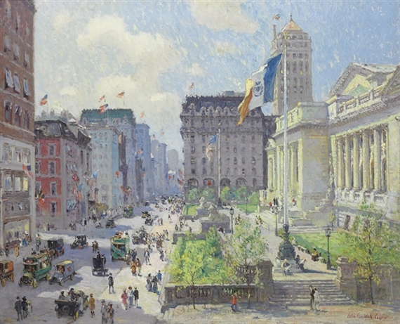 New York Public Library by Colin Campbell Cooper