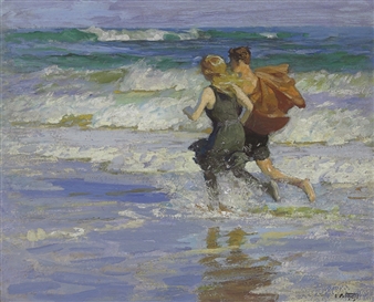 At the Beach - Edward Potthast
