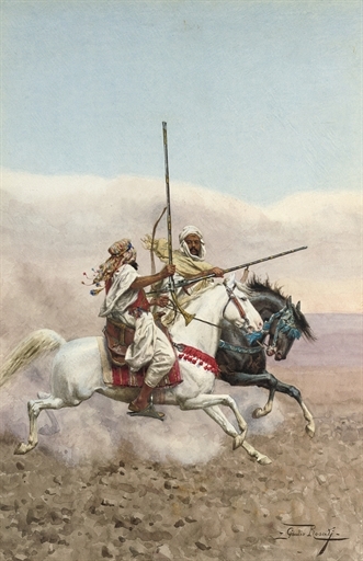 Two Arab horsemen by N. A. Irubi