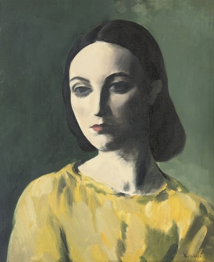 Portrait of a young woman by Jacob Kramer