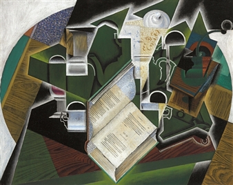 Livre, pipe et verres - Juan Gris