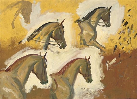Study of five horses heads