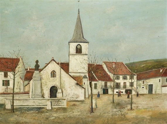 La place de l'église à Macornay (Jura) by Maurice Utrillo, circa 1911
