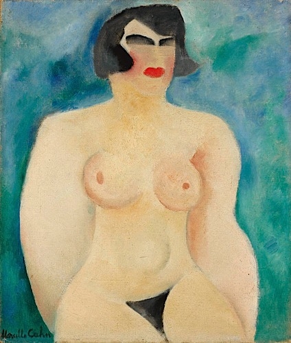NU SUR FOND BLEU by Marcelle Cahn, 1924