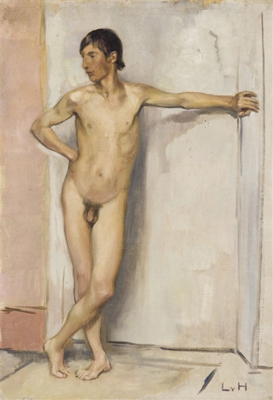 Stehender männlicher Akt by Ludwig von Hofmann
