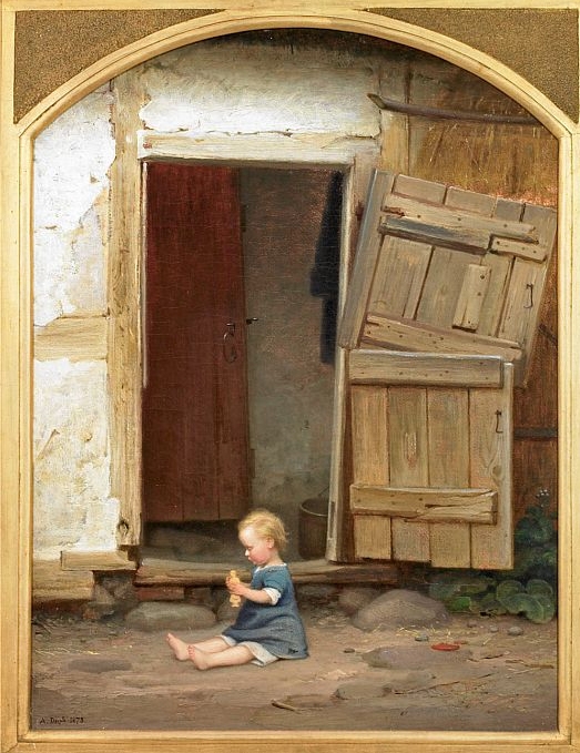Anton Laurids Johannes Dorph | Small child by an open stable door (1873 ...