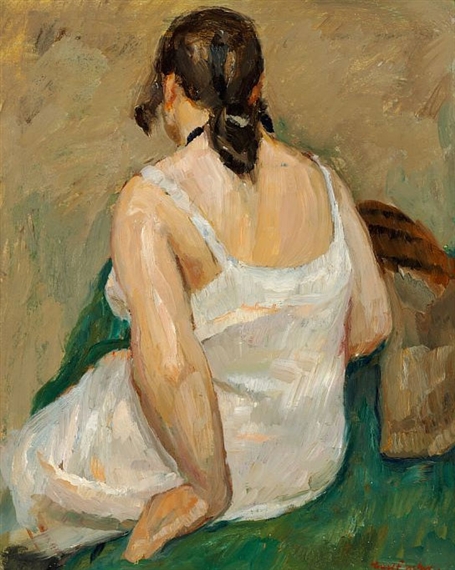 Girl in a white slip