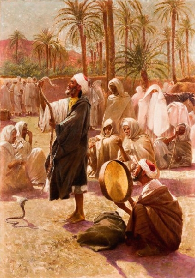 Le charmeur de serpent by Alexis Auguste Delahogue