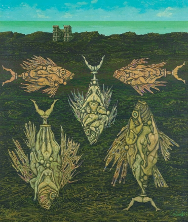 Les poissons du Château Fadaise by Lucien Coutaud, 1957
