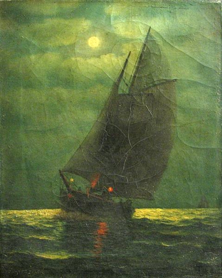 Moonlit Ship by James Gale Tyler