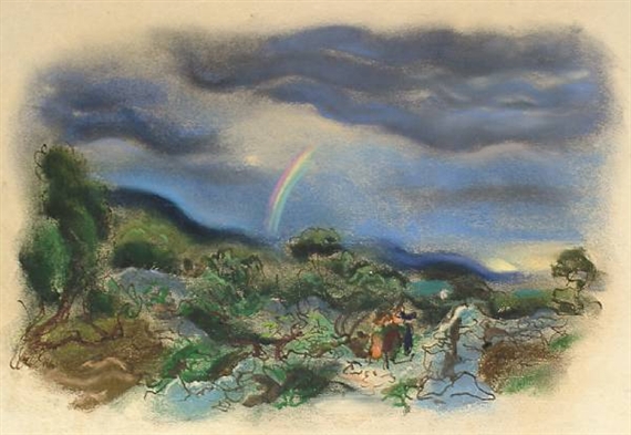 Rainbow over landscape