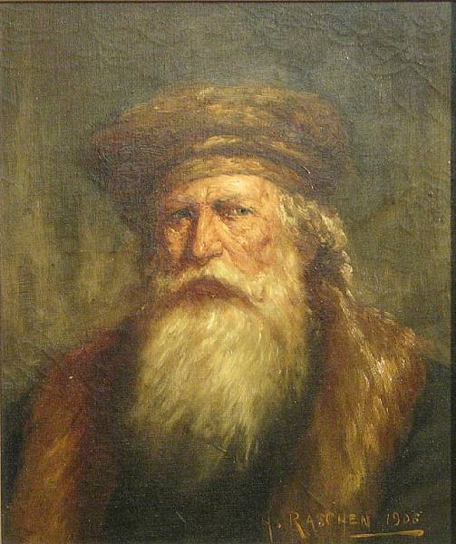 Henry Raschen | A Portrait of a Bearded Gentleman with a Hat (1906 ...