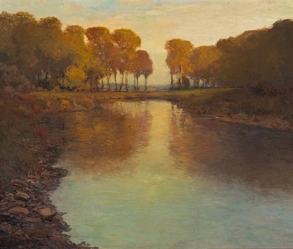 Julian Walbridge Rix | A River among Autumn Trees | MutualArt