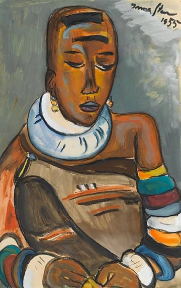 Portrait of a woman in tribal costume