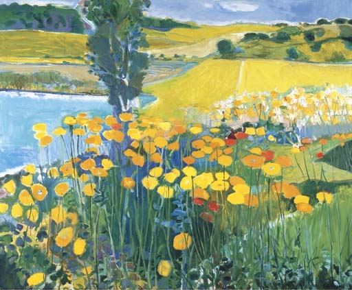 Summer Landscape with Poppies by Robert Frame