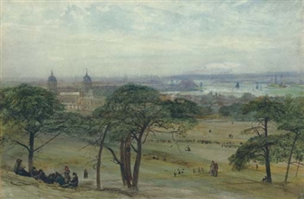 A view of Greenwich with the Naval Hospital, London - John William Inchbold