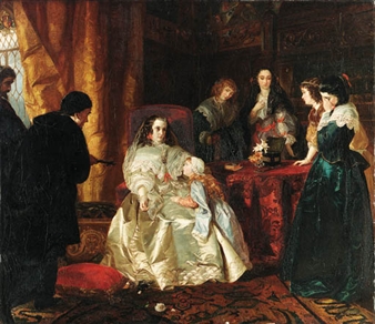 The despair of Henrietta Maria over the death of her husband King Charles I - Henrietta Mary Ada Ward