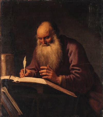 Lambert Jacobsz | Saint Paul writing at a desk (1629) | MutualArt
