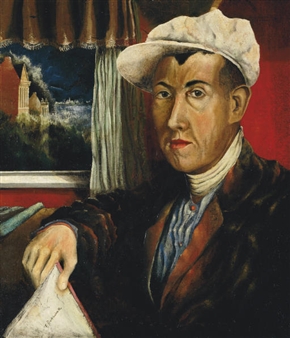Selbstbildnis mit weisser Kappe - Franz Radziwill