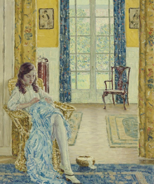 Artwork by Will Howe Foote, The Artist's Daughter at Home, Made of oil on canvas